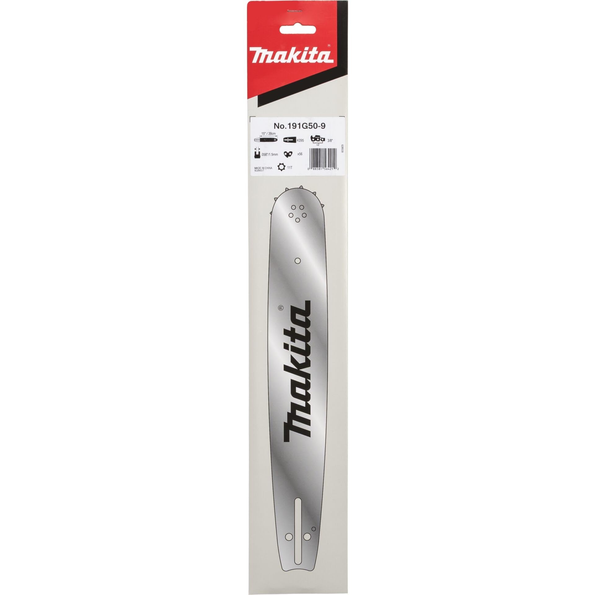 Makita 191G50-9 Sägeschiene Schwert 38 cm, 73DPX, 73LPX, 1,5 mm, 3/8" Zoll, mit Umlenkstern, für Sägeketten 73LPX/DPX 56 TG