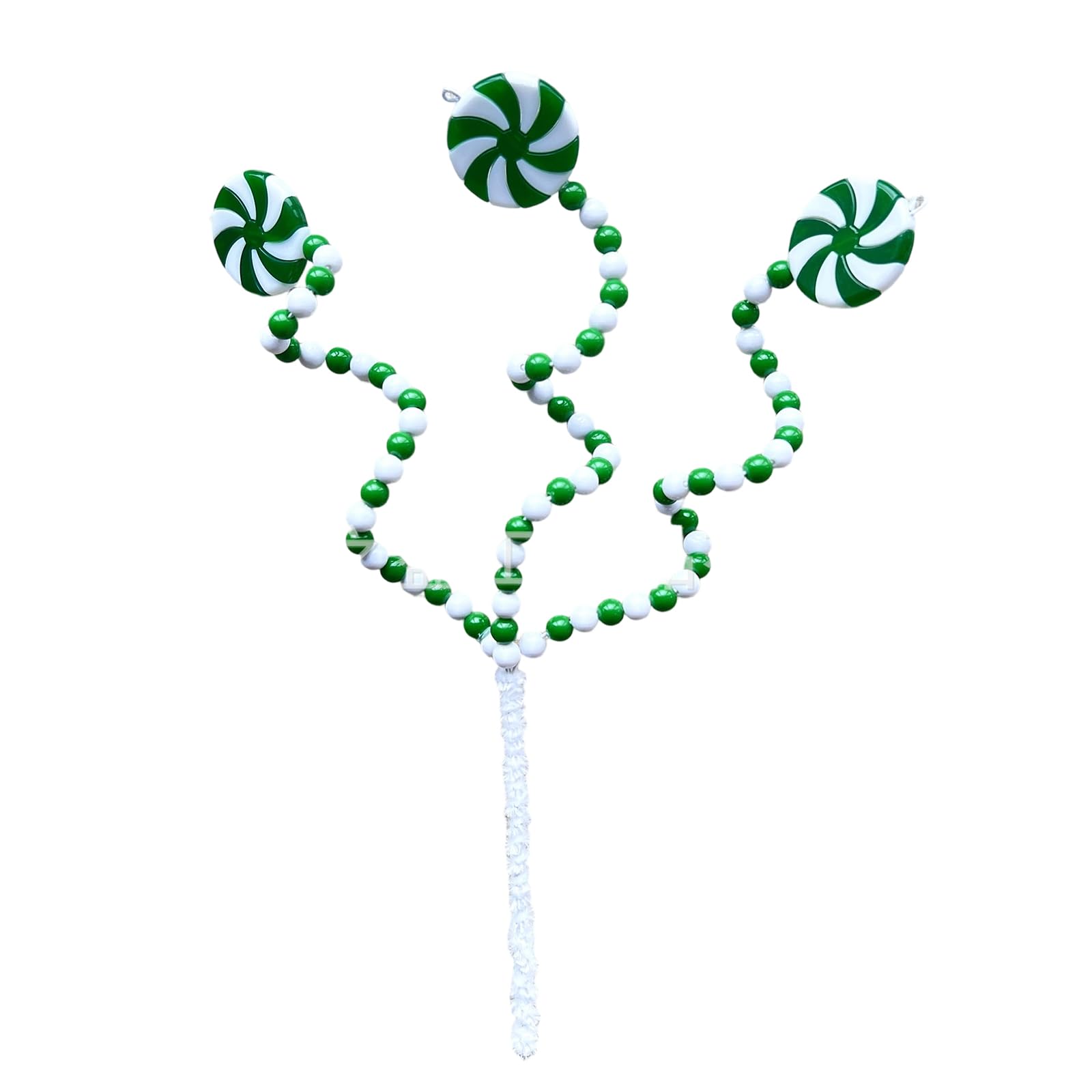 Qsvbeeqj Green Artificial Candy Branch Stems Tree Top Ornament Artificial Candy Stem For Christmas Trees Vase Flower Arrangement Wrapping Embellishments