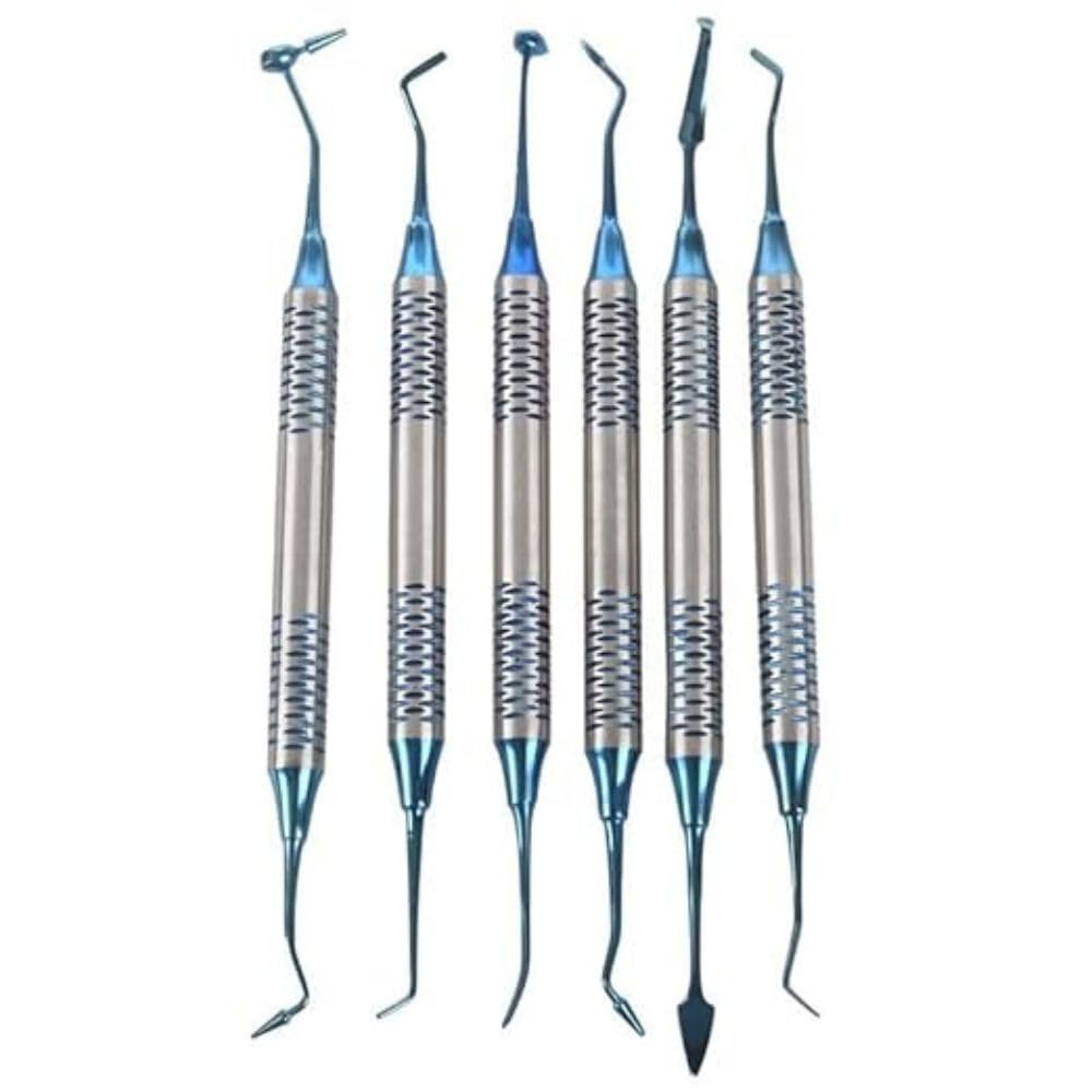 GII Composite Instruments Teflon Coated - Blue (Set of 6) | Non-Stick Dental Tools for Composite Application | Durable, Easy to Clean, Precision Instruments for Restorative Dentistry-image-37