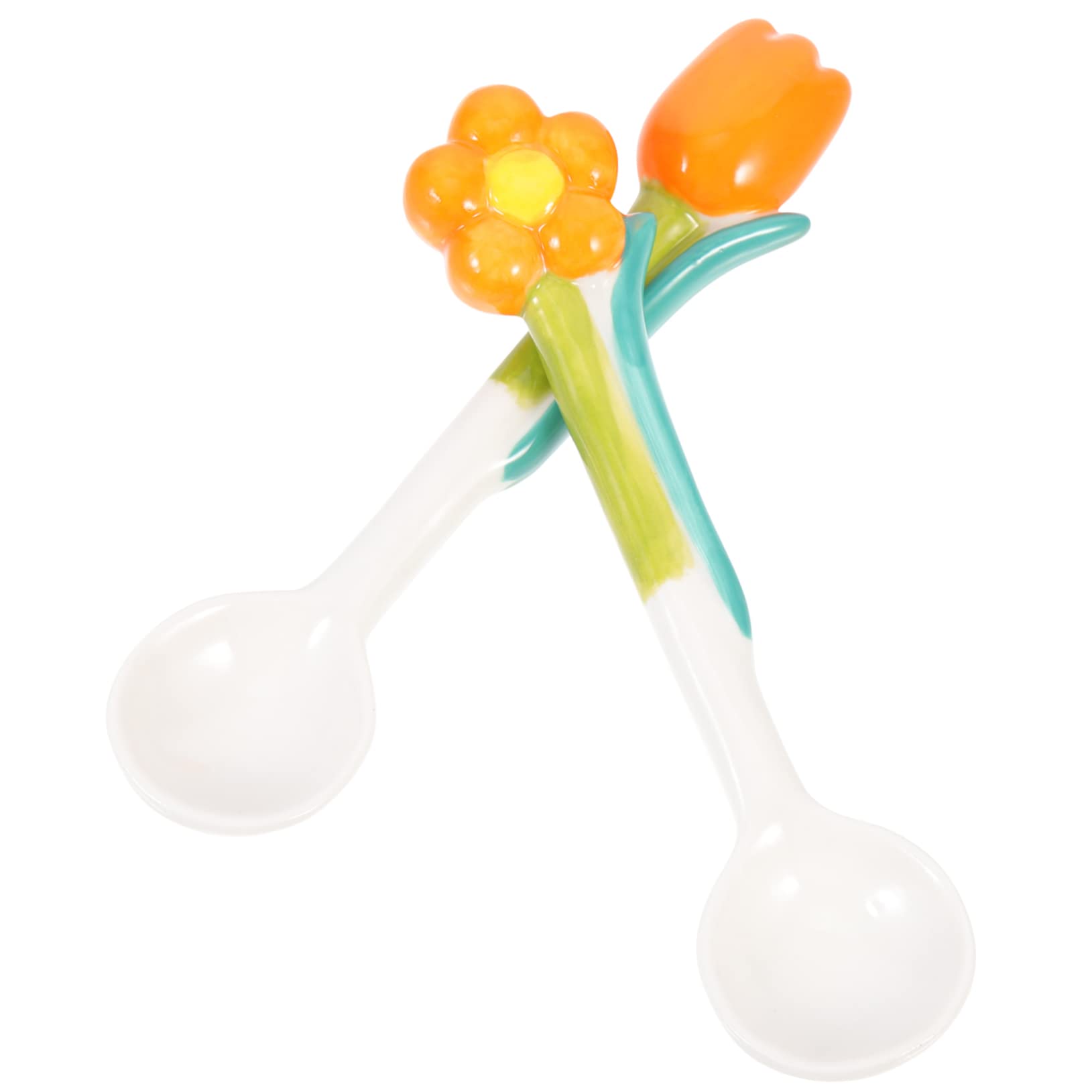Amosfun 6 Pz Cucchiaio Cucchiai Per Mescolare no Di Zucchero Per Il Caffè no Da Caffè o Da Tè Da Cibo Di Uova Cibo Domestico Orange Porcellana