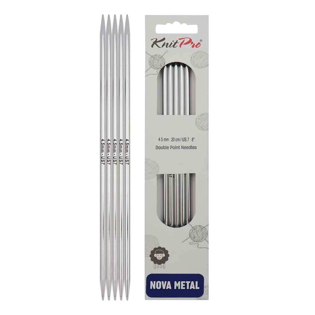 KnitPro Nova Double Pointed Needles 8" (20cm) | 4.50mm