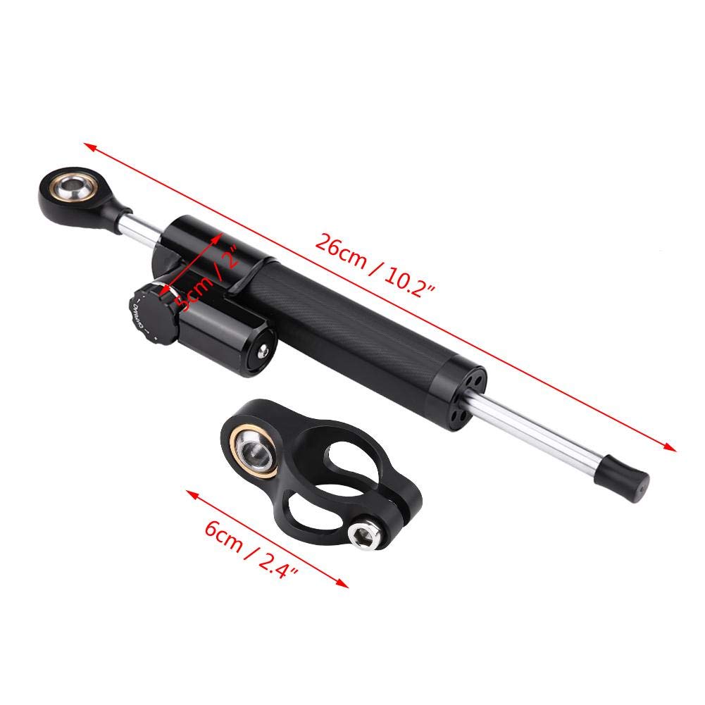 KIMISS Amortisseur de direction avec support, stabilisateur de direction universel en aluminium pour moto, contrôle de sécurité inversé linéaire