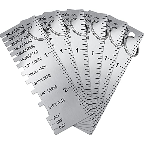 Weewooday 6 Pcs Metal Thickness Gauge Tool Welding Stainless Steel Sheet