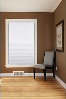 All Season White Blackout Window Blinds Cordless | Honeycomb Design Energy Efficient & Light Blocking Feature | Raise/Lower with Clear Tab on Bottom | Darkening Cellular Shades, Size: 21