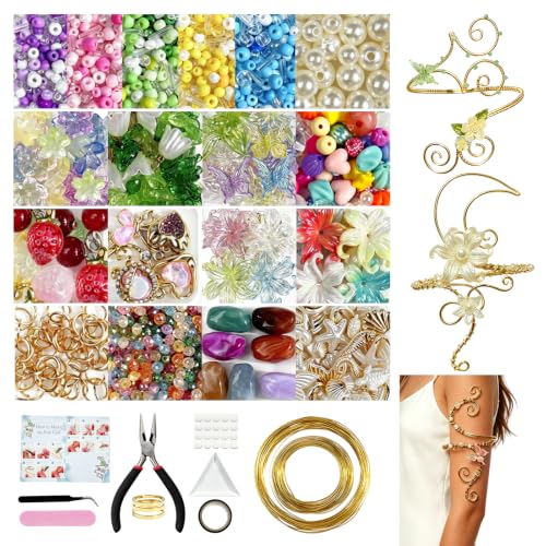SMUOBT 1800Pcs Wire Jewelry Making Kit Aluminum Wire Wrap Arm Cuff Craft Supplies for Women