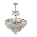 Worldwide Lighting W83031C24 Empire - 26" Fourteen Light Large Chandelier, Polished Chrome Finish with Clear Crystal