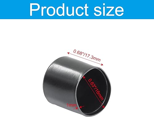 Miniatura 4 de Paquete de 30 tapas redondas de vinilo negro  58 pulgadas de diámetro PVC flexible protector de goma suave tapa de plástico para muebles poste de