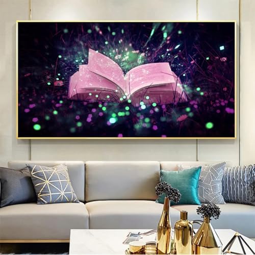 Affiche style nordique moderne salon | Tableau livre de rêve pour décoration murale de séjour 70x140