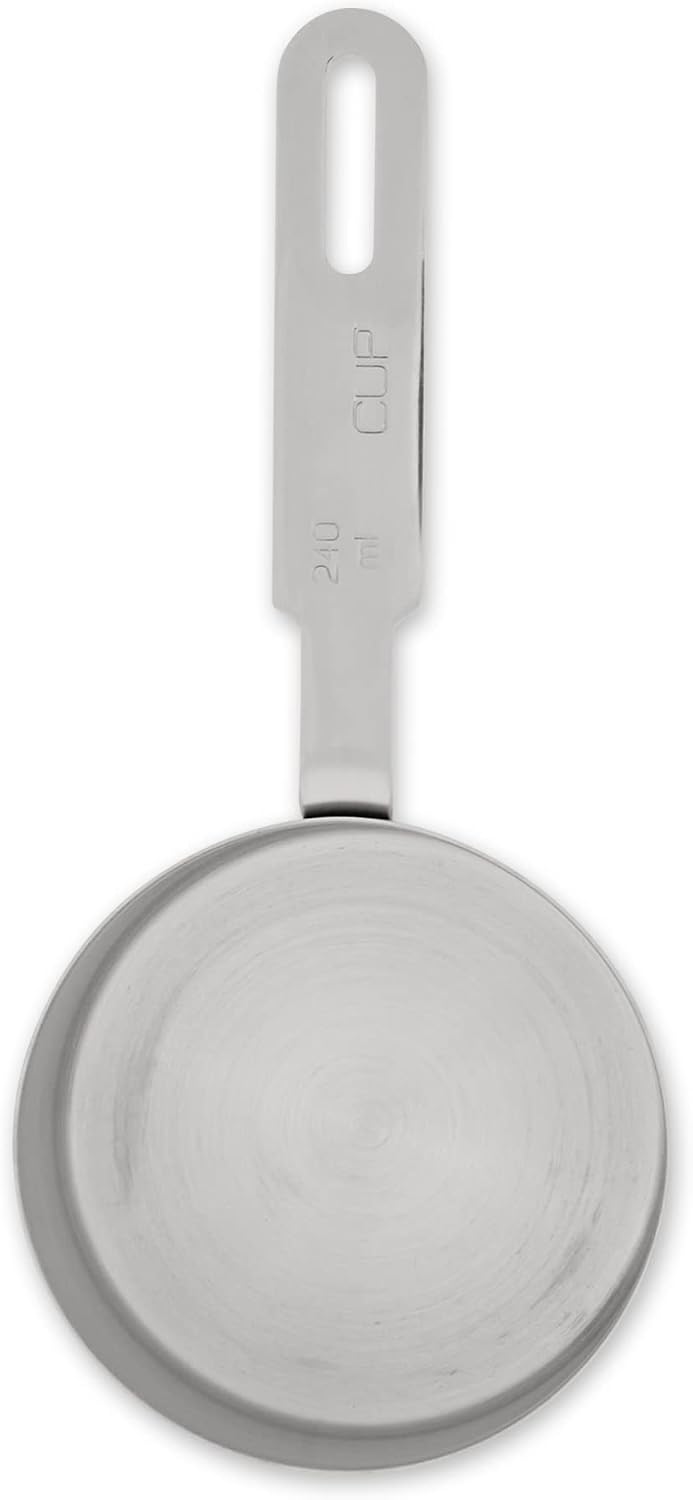 RSVP International Endurance Collection Kitchen Measuring tools, Dishwasher Safe, 1 Cup, Individual, Stainless Steel