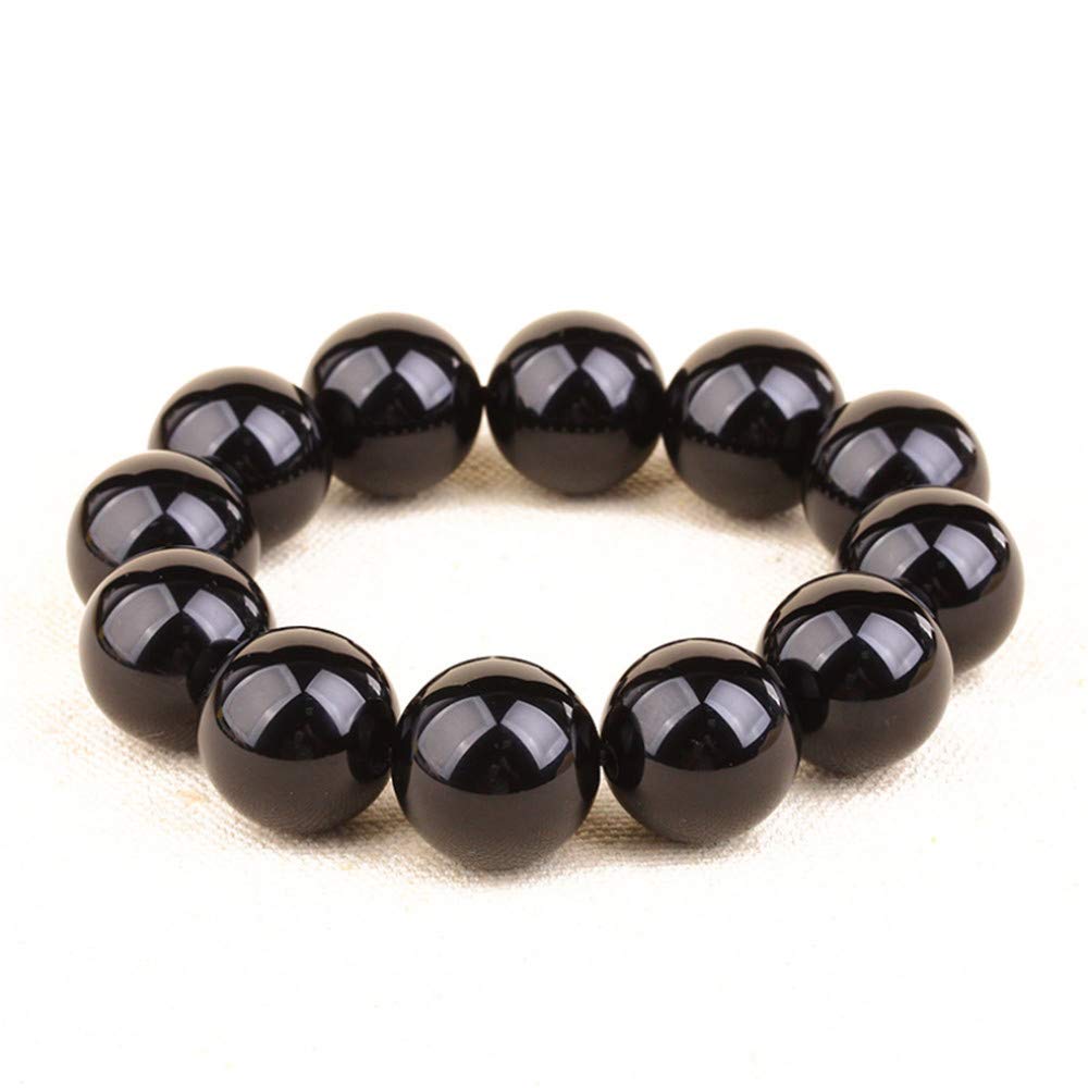 Wenwen Jade Bracelet - Handmade Gemstone Pure Gems 10mm Round Beads Elastic Bracelet - Unisex