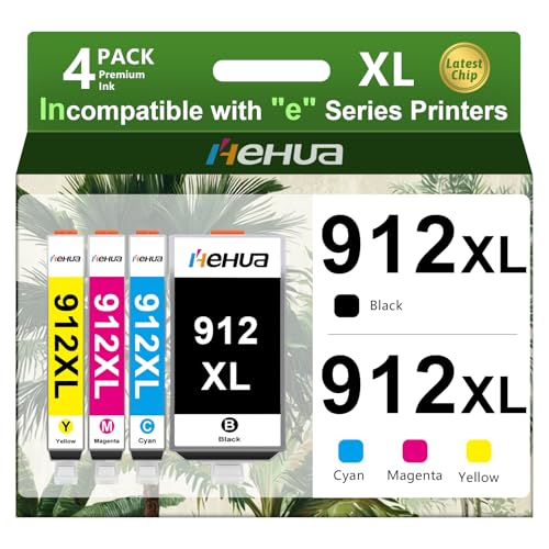 Cartouches HP 912XL multipack compatible pour imprimantes OfficeJet 8022 et 8012