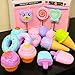 GIFTEXPRESS 17 PCS Pretend Play Food Dessert Set, Sweet Treats Assortment, Donuts, Cupcakes, Ice Cream, Candy Bars, Assorted Dessert Toys for Kids, Valentine Toy Set