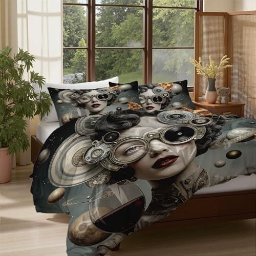 Housse de Couette 140x200 Anti-Glissement avec Fermeture Éclair pour Lit Simple - 3