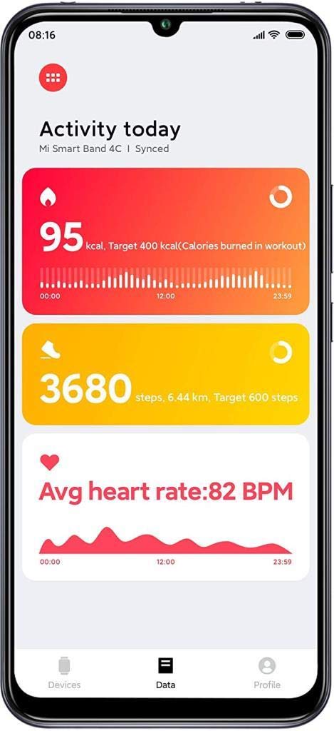 Xiaomi Mi Smart Band 4C, display a colori da 1,08 ", rilevamento delle attività, monitoraggio dello stato, Assistente ai messaggi, resistenza all'acqua nera