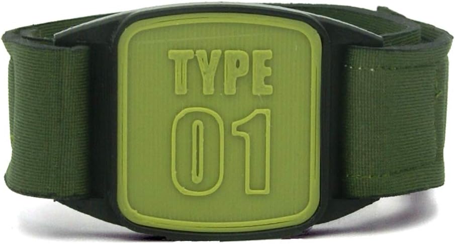 Freestyle Libre Sensor Armband, Sports Style - Type 01 Design (Olive Green & Black) (L)