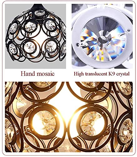 Lámpara de techo LED de cristal K9 con 3 luces E27 para iluminación de isla 6