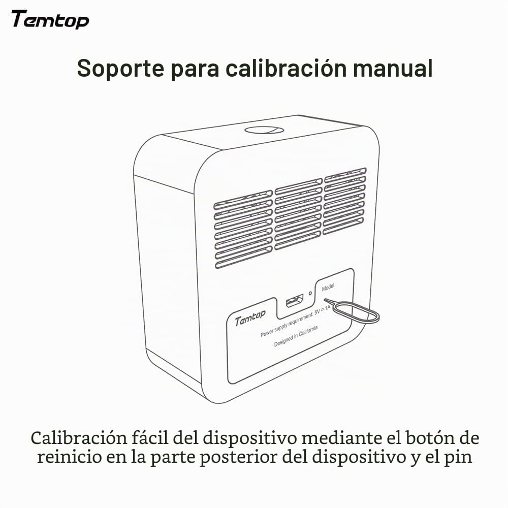 Temtop M10 Monitor Detector de Calidad del Aire para PM2.5/HCHO/TVOC/AQI, Monitor Portátil Inteligente, Batería Recargable