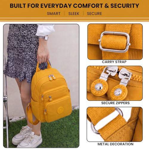 Image of TS WITH TECHSUN Stylish Lightweight Water Resistant Backpack for Women Girls | Anti-Theft Adjustable Shoulder Strap Bag | Multipocket Daypack for Travel, Shopping, Office, Work