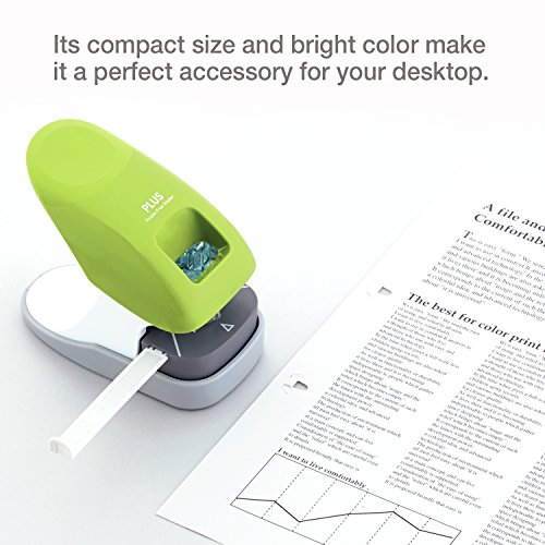 Image of Plus Paper Clinch Desktop Staple-Free Stapler, Blue