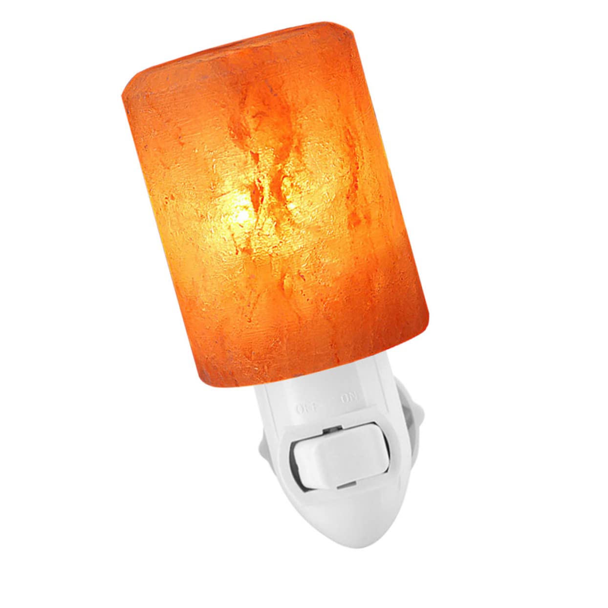 HOMSFOU 2piezas Lámpara De Sal De Cristal Led Cilíndrica Para Mesita De Noche Luz Decorativa De Sal Diseño Artesanal Para Crear Románticos El Hogar