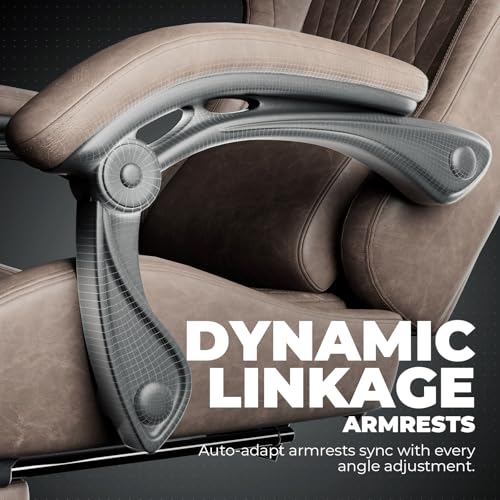 Image of GTPLAYER ACE-PRO Music Gaming Chairs - Built-in Speakers, App Support & Bluetooth Control, Computer Game Chairs with Footrest for Adults, Ergonomic Reclining Silla, Linkage Armrest, Light Brown