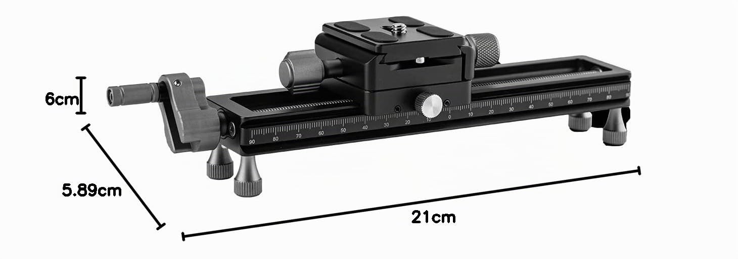 Fotopro Deslizador de Riel de Enfoque Macro para fotografía Macro de Primeros Planos con Placa de liberación rápida de aleación de Aluminio Universal Camera Slider for DSLR Camera Camcorder