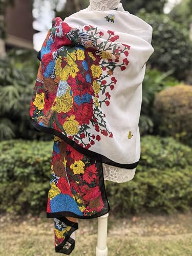 FANFAN Lightweight Cinco De Mayo Shawl Scarf Oversized Wrap Mexican Style Shawl Ethnic Wrap Wedding Evening Dress Cosplay D94