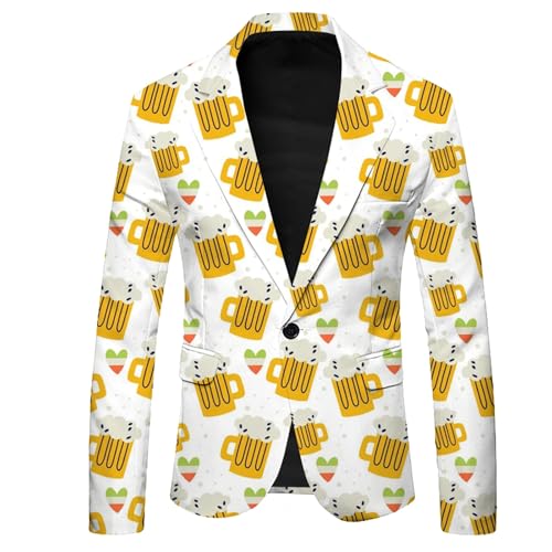 Chaqueta con botones para hombre y estampado moderno de cerveza 2