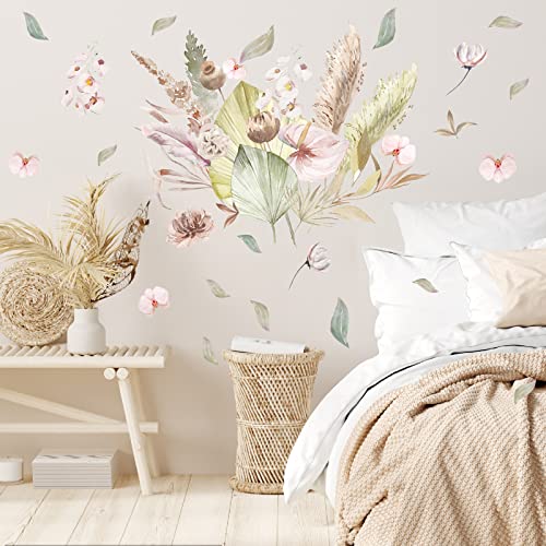 Palm Leaves Wall Decals Large Boho Leaf Wall Stickers Tropical Plant Palm Leaf Wall Stickers Tree Leaf Wall Stickers Removable Palm Leaves Wall Stickers For Bedroom Living Room Nursery Decor #TOP24