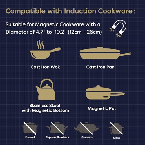 Image of CDV 1800W Portable Induction Cooktop, Ultra Slim Single Electric Countertop Burner with Sensor Touch and Digital timer ETL Approved.