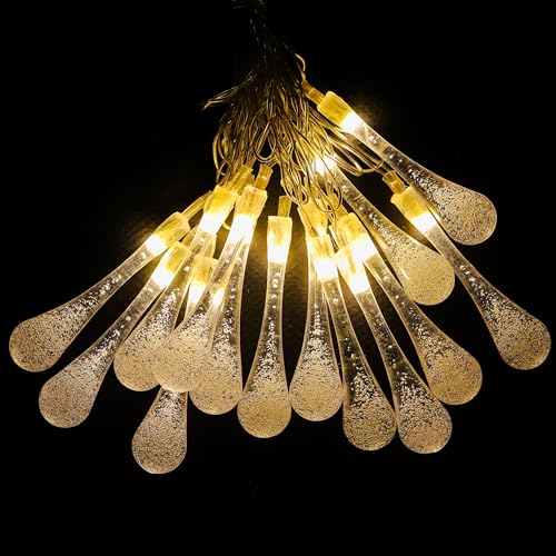 Image of Lexton Fairy 14 Water Drop /Bottle LED String Light | 14 LED, Plug Sourced, 4 Meter Long | Suitable for Diwali, Birthday, Festival, Wedding, Party, Patio, Lawn, Restaurants (Pack of 1, Warm White)