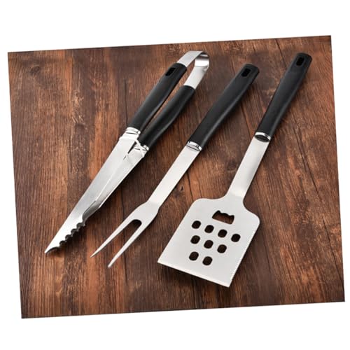 Set de 3 utensilios para parrilla en acero inoxidable miniatura 1