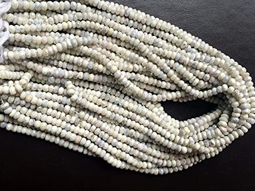 Perles saphir blanc naturel faceted rondelle beads 5.5mm pour collier de luxe fait main