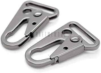 CRAFTMEMORE 2pcs Metal Snap Hook Sling Clip Spring Gate Quick Release Carabiner Attachment Tactical Bag Accessories
