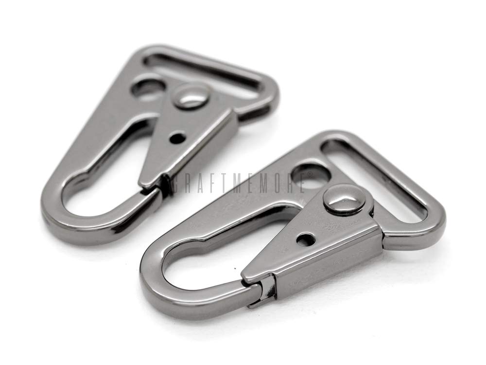 CRAFTMEMORE 2pcs Metal Snap Hook Sling Clip Spring Gate Quick Release Carabiner Attachment Tactical Bag Accessories