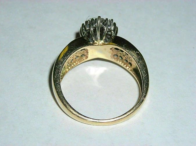 2 Ct Round Cut Diamond Cluster Two Row Shank Engagement Ring For Women 14K Yellow Gold Plated Wedding Ring 925 Sterling Silver Handmade Anniversary Ring Customized Ring Gift For Her