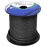 emma kites 100% UHMWPE 超高強度ポリエチレン繊維コード 2.8mm直径 x 9.5Mロール 780kg / 1600lb強度 ウーピースリング自作 ガイロープ ハンモック設営 ロープワーク ハイキング アウトドア使用 高強度 ブラック
