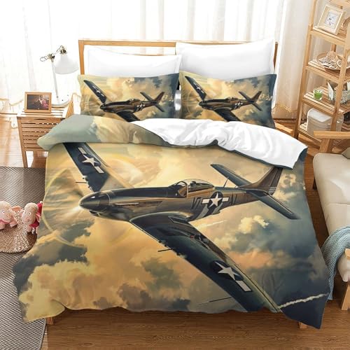 Housses de couettes avions de combat en microfibre super douce respirante