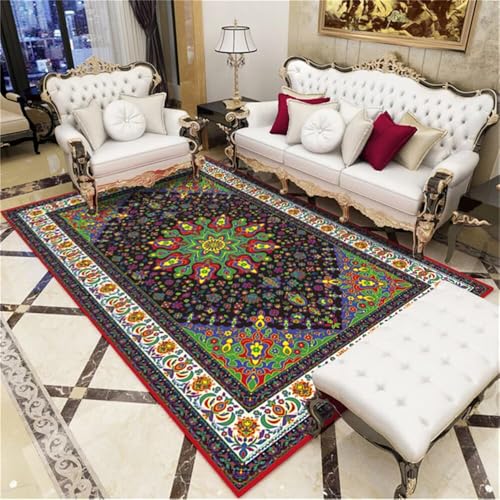 RUGMRZ Alfombras Juveniles para Salon Estilo Retro Rojo Lavable De Juegos Bebes 120X180CM
