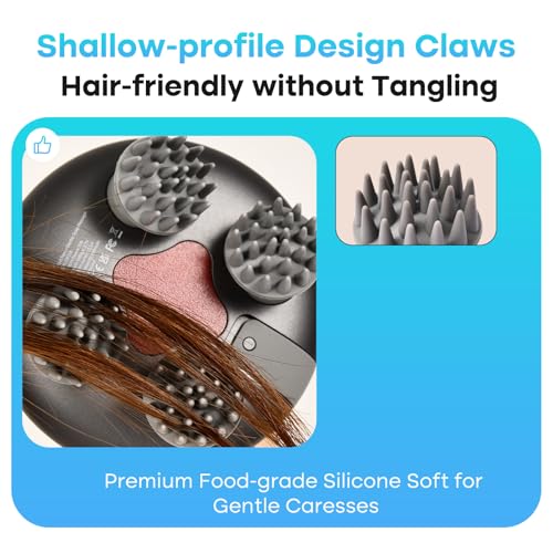 Image of arboleaf Scalp Massager Electric, Portable Head Massager Scalp Stress Relax | 6-in-1 electric massager, 8 removable claws, waterproof shower use, rechargeable scratcher, gift for Dad Mom