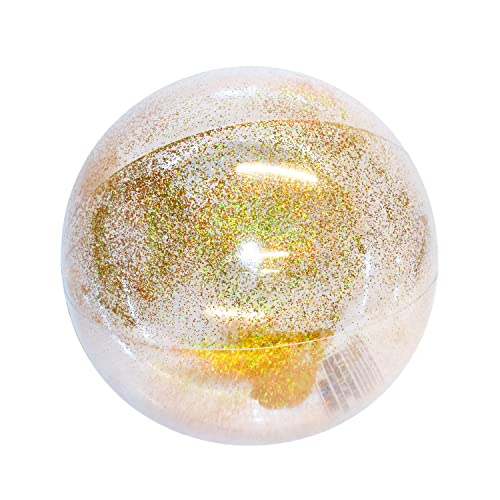 Coconut Outdoor Jumbo Glitter Beach Ball - Large 27 Inch Inflatable Beach Ball - Great for Summer Parties & Swim Events