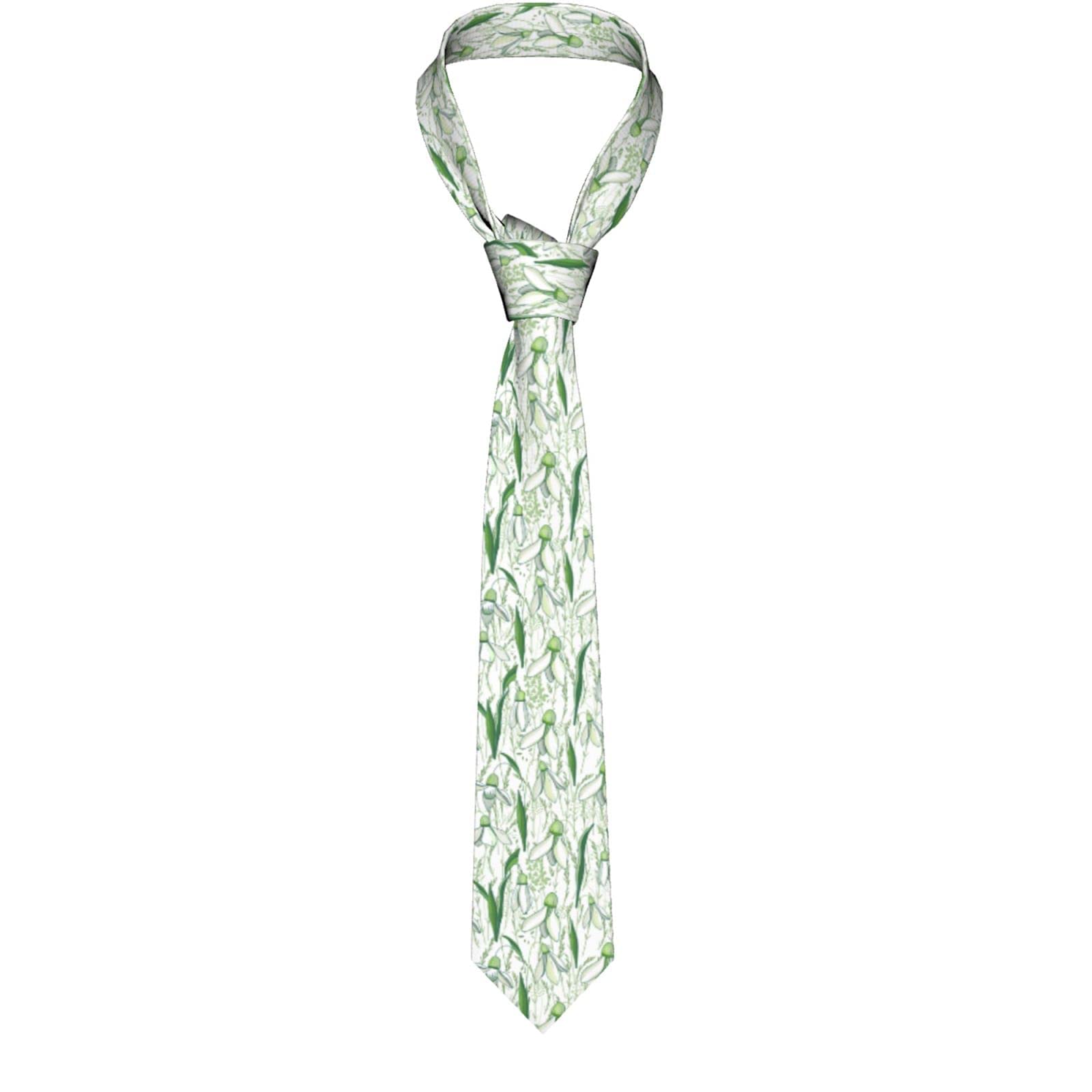 BEEOFICEPENG Mens Ties Cute Snowdrop Herbs Men's Neckties Business Neckties Suit Tie Soft Wedding Gentleman Formal Tie