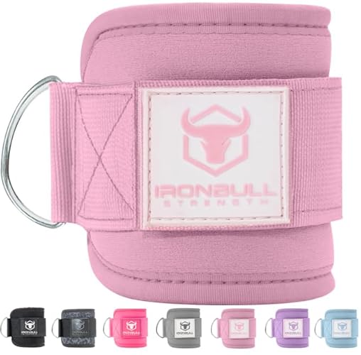 Women's Ankle Strap for Cable Machines & Resistance Bands: Gym & Home Workout Cuff Attachment for Leg Extensions, Kickbacks, Hip Abductors - Booty Exercises - Pair - Pink