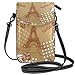 TIZORAX Petit sac à bandoulière Paris Tour Eiffel Gâteau Voiture Grunge pour téléphone portable Portefeuille pour femmes filles