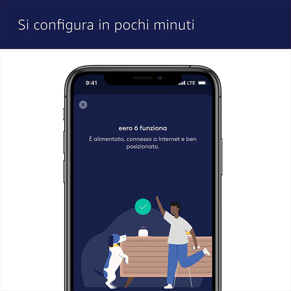 Router wi-fi mesh Amazon eero 6 | Ethernet 500 Gbps | Fino a 280 m² | Connessione di oltre 75 dispositivi | Confezione da 2 | Modello 2021