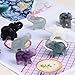 Ytbeoxk 2.1 Inch Black Obsidian Elephant Crystals Decor, Healing Crystal Cute Figurines, Black Elephant Gemstones Decorations Statue, Lucky Reiki Stones in Home Office Meditation Gift for Women Men