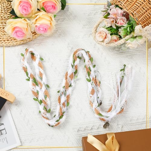 Image of Handfasting Cord for Wedding, Wedding Lasso for Ceremony. Rustic Lasso Lazos Cord Rope for Traditional Catholic Ceremony(Green,Forest Fairy)