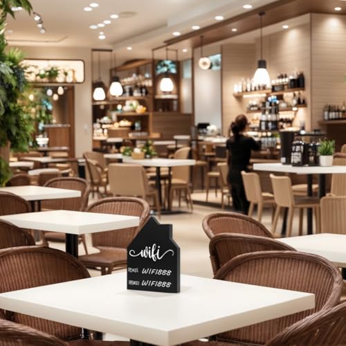 Wifi Password Sign for Home Guests (Black House, 7.87" x 5.91")