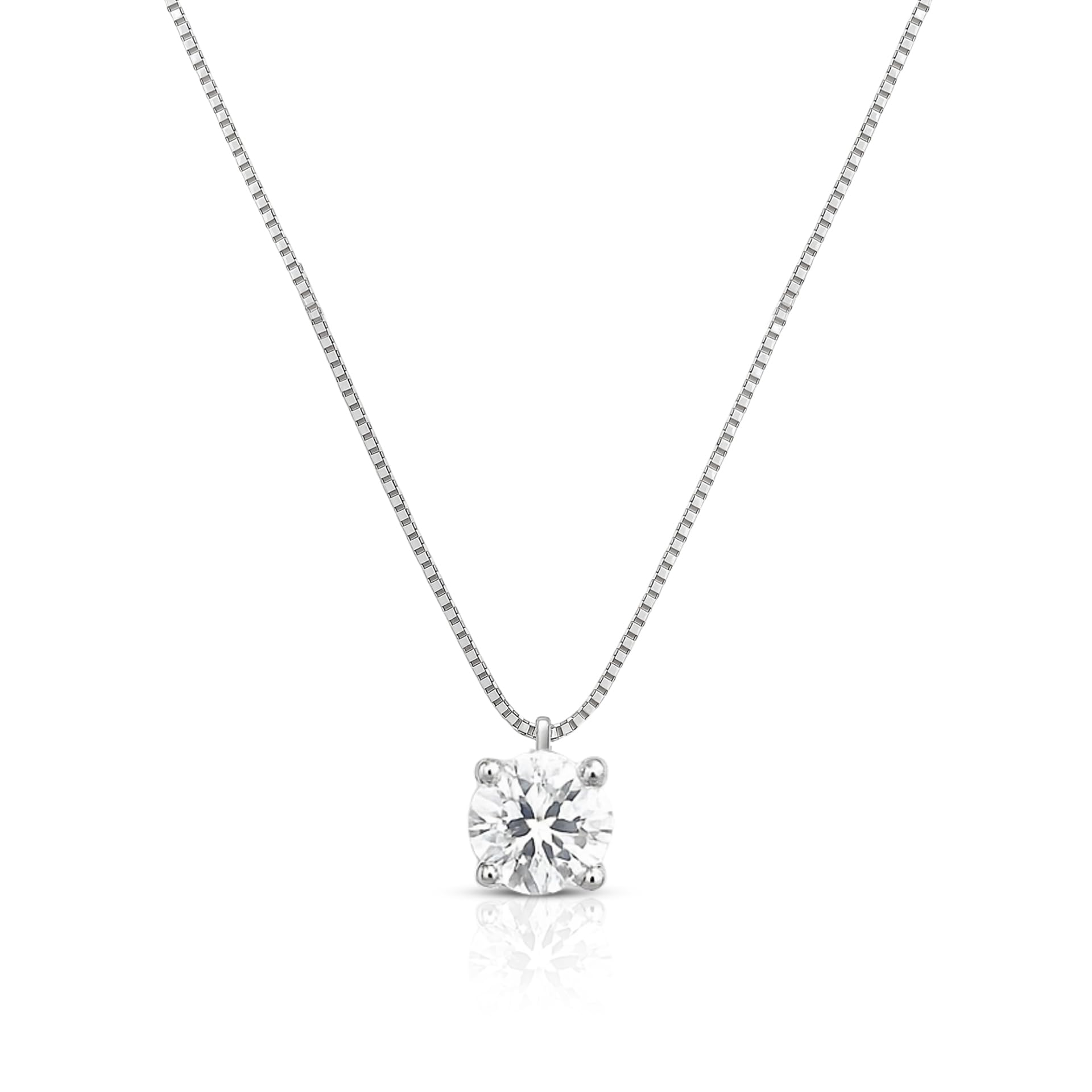 Collana Argento 925 con Punto Luce Zircone 5A, Regolabile, Elegante e Raffinata, Made in Italy