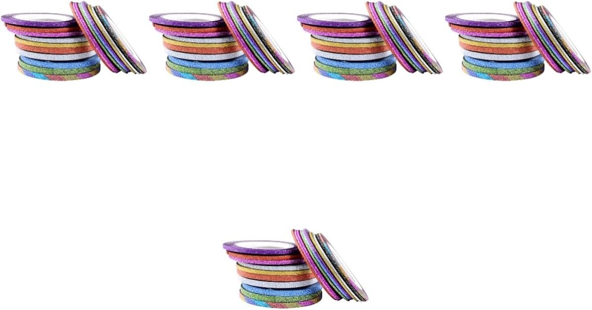 Healvian 5 Sets Manicure Strip Sticker Tape Nail Art Striping Tape Lijnen Zelfklevende Nail Art Sticker Nail Art Benodigdheden Nail Art Decoratie Voor Vrouwen 30 Stuks*5